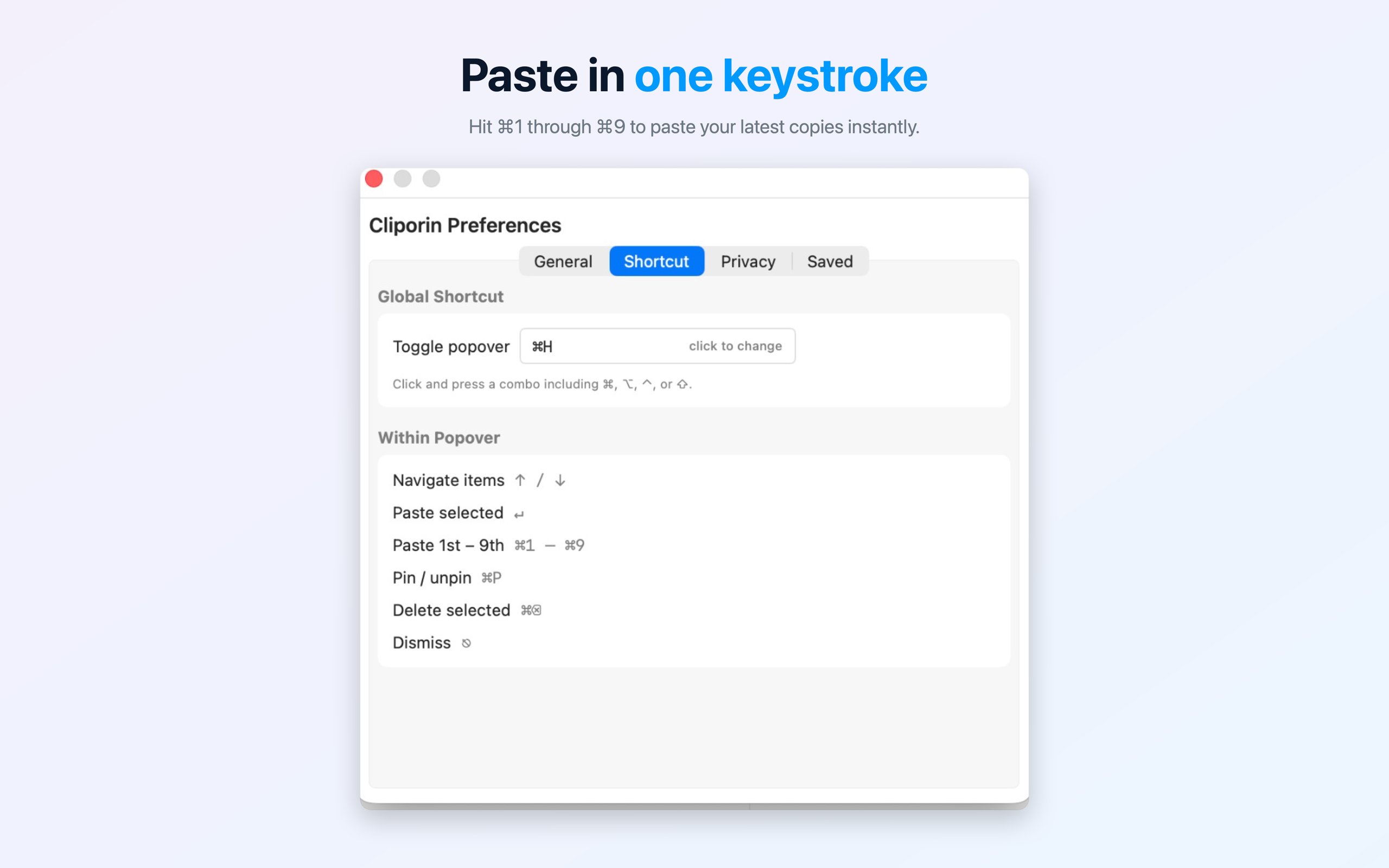 Keyboard shortcuts